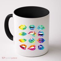 Tye Dye Colorful Hippy Lips Coffee Mug thumb 0