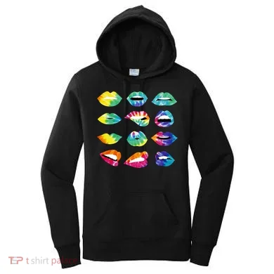 Tye Dye Colorful Hippy Lips Women's Hoodie