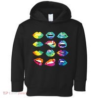 Tye Dye Colorful Hippy Lips Toddler Hoodie thumb 0