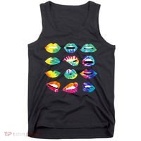 Tye Dye Colorful Hippy Lips Tank Top thumb 0