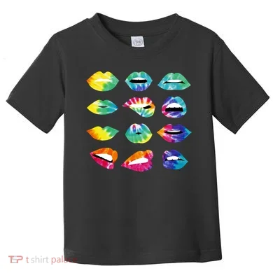 Tye Dye Colorful Hippy Lips Toddler T-Shirt