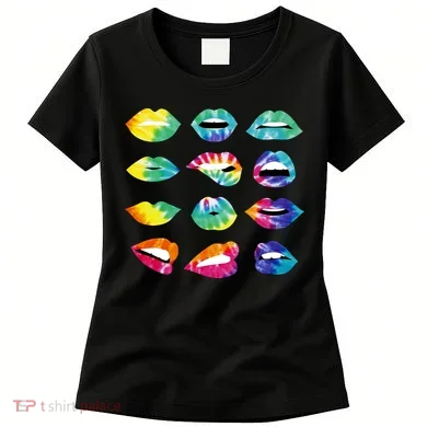 Tye Dye Colorful Hippy Lips Women's T-Shirt