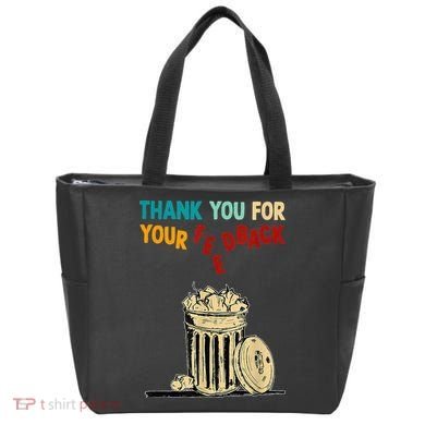 Thank You For Your Feedback Raglan Baseball Tote Bag