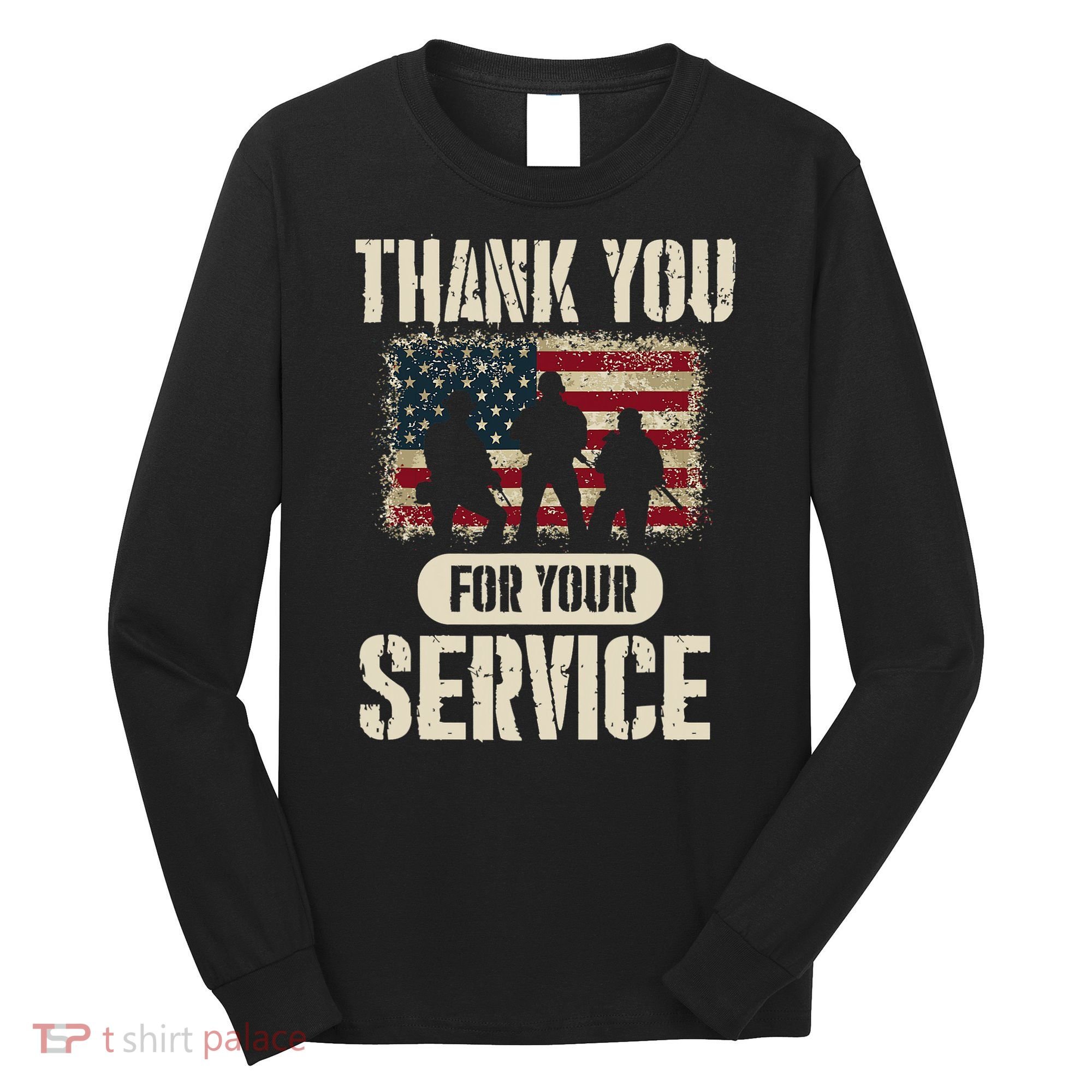 Thank You For Your Service Shirt, Patriotic Veterans Day Long Sleeve Shirt