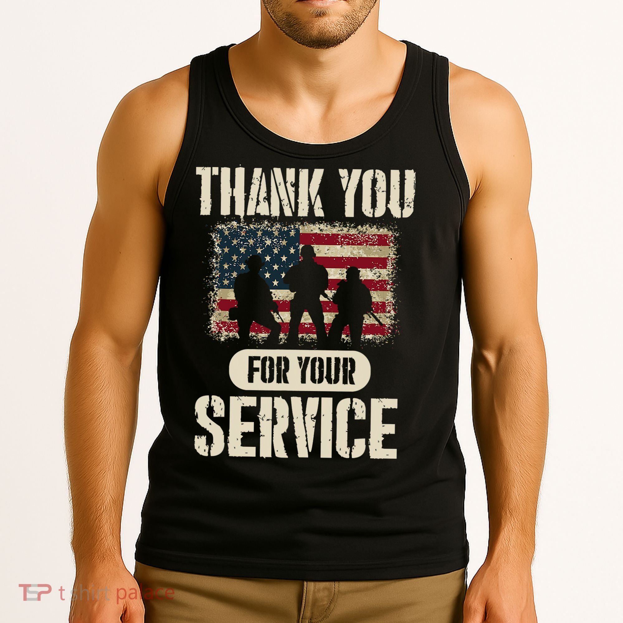 Thank You For Your Service Shirt, Patriotic Veterans Day Tank Top