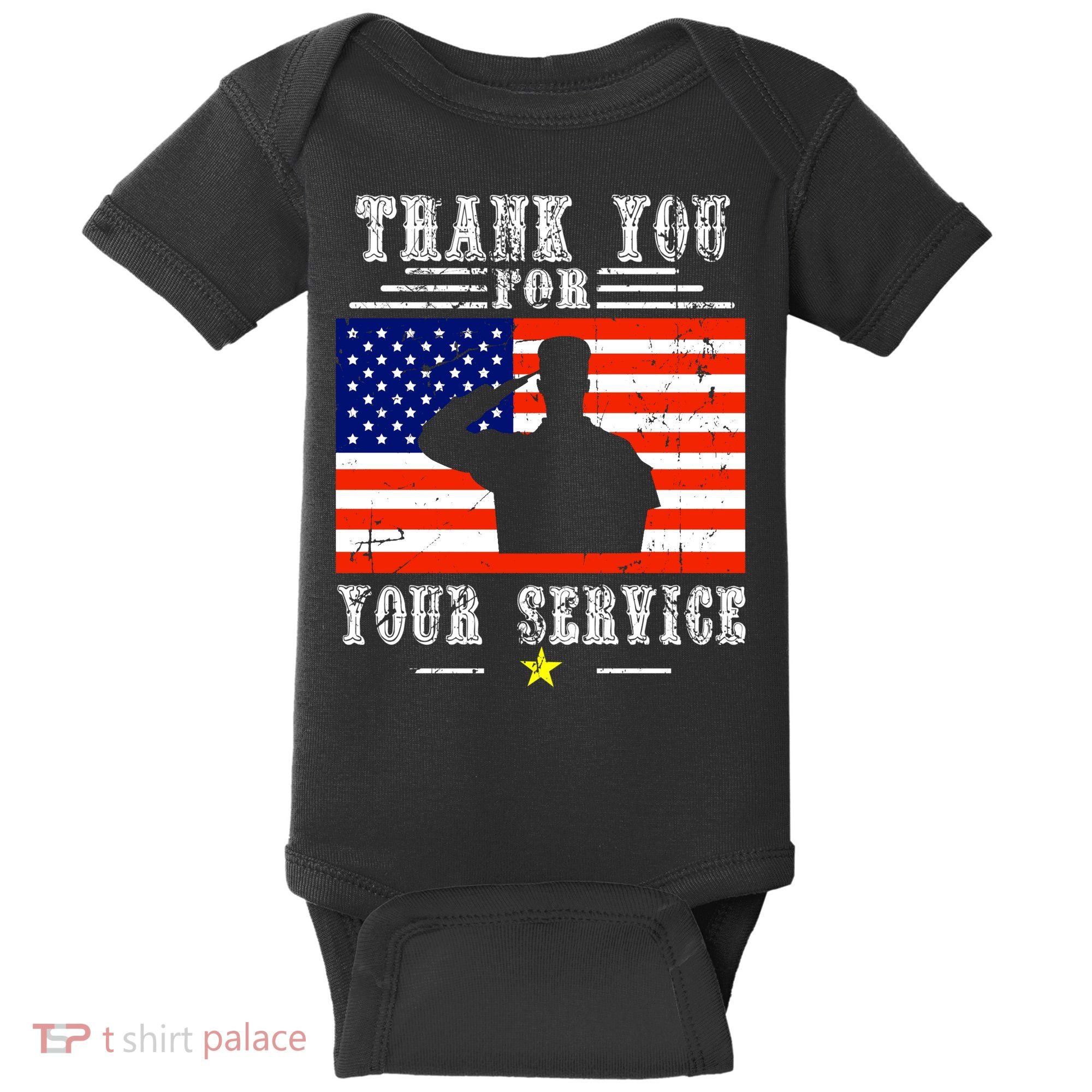 Thank you for your services Patriotic - veterans day Baby Bodysuit