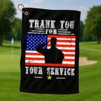 Thank you for your services Patriotic - veterans day Golf Towel thumb 1