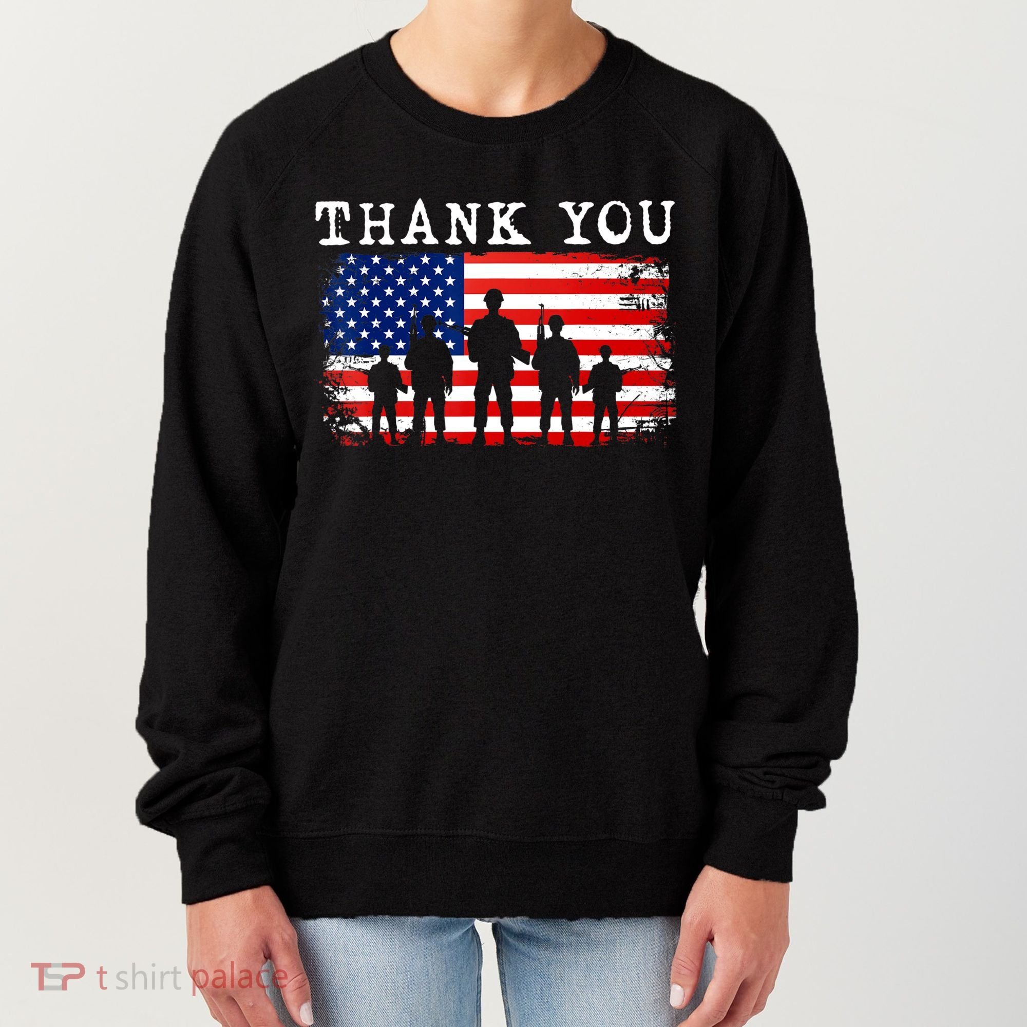 Thank You for your Service American Flag Patriotic Veterans Women's Sweatshirt