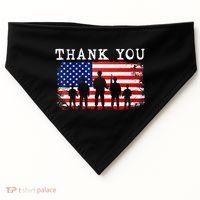 Thank You for your Service American Flag Patriotic Veterans USA-Made Doggie Bandana thumb 0