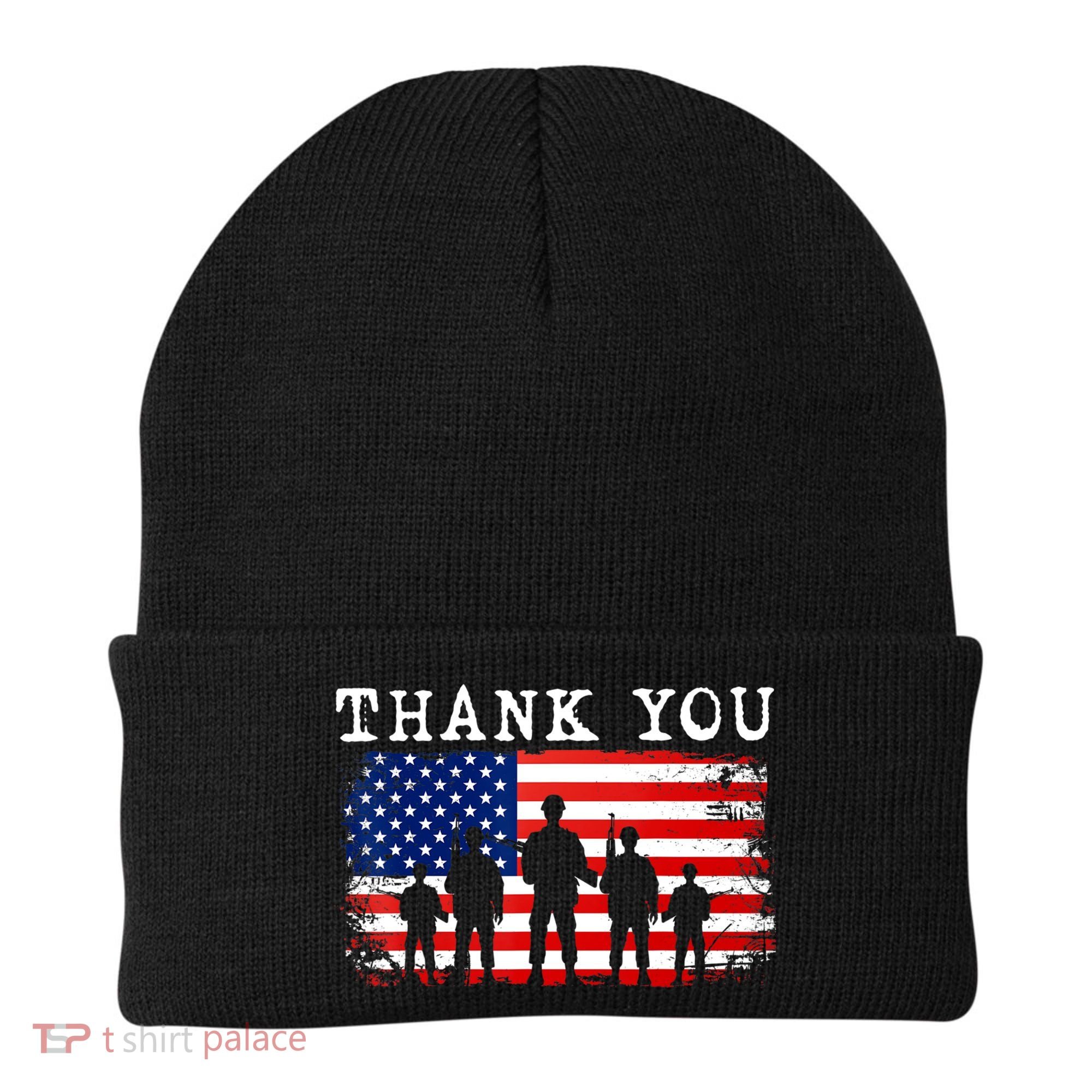 Thank You for your Service American Flag Patriotic Veterans Beanie