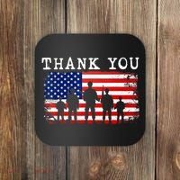 Thank You for your Service American Flag Patriotic Veterans Coaster thumb 0