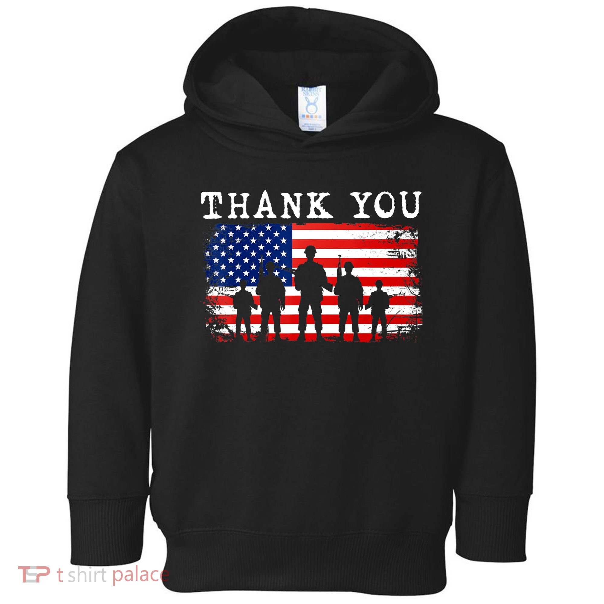 Thank You for your Service American Flag Patriotic Veterans Toddler Hoodie