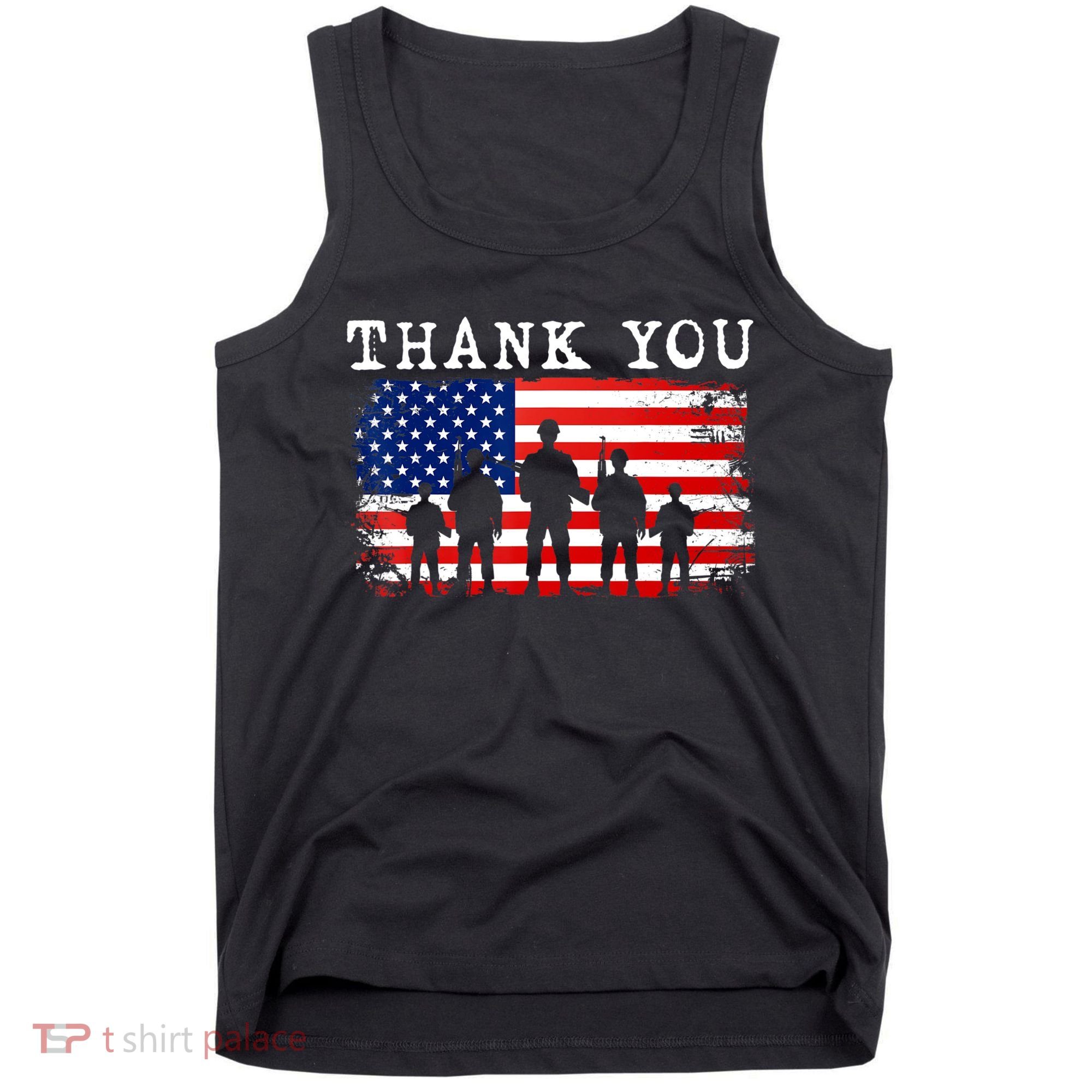 Thank You for your Service American Flag Patriotic Veterans Tank Top