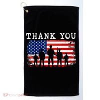 Thank You for your Service American Flag Patriotic Veterans Golf Towel thumb 0