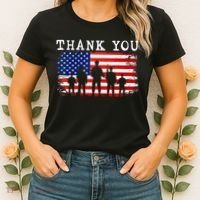 Thank You for your Service American Flag Patriotic Veterans Women's T-Shirt thumb 2