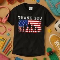 Thank You for your Service American Flag Patriotic Veterans Kids T-Shirt thumb 3