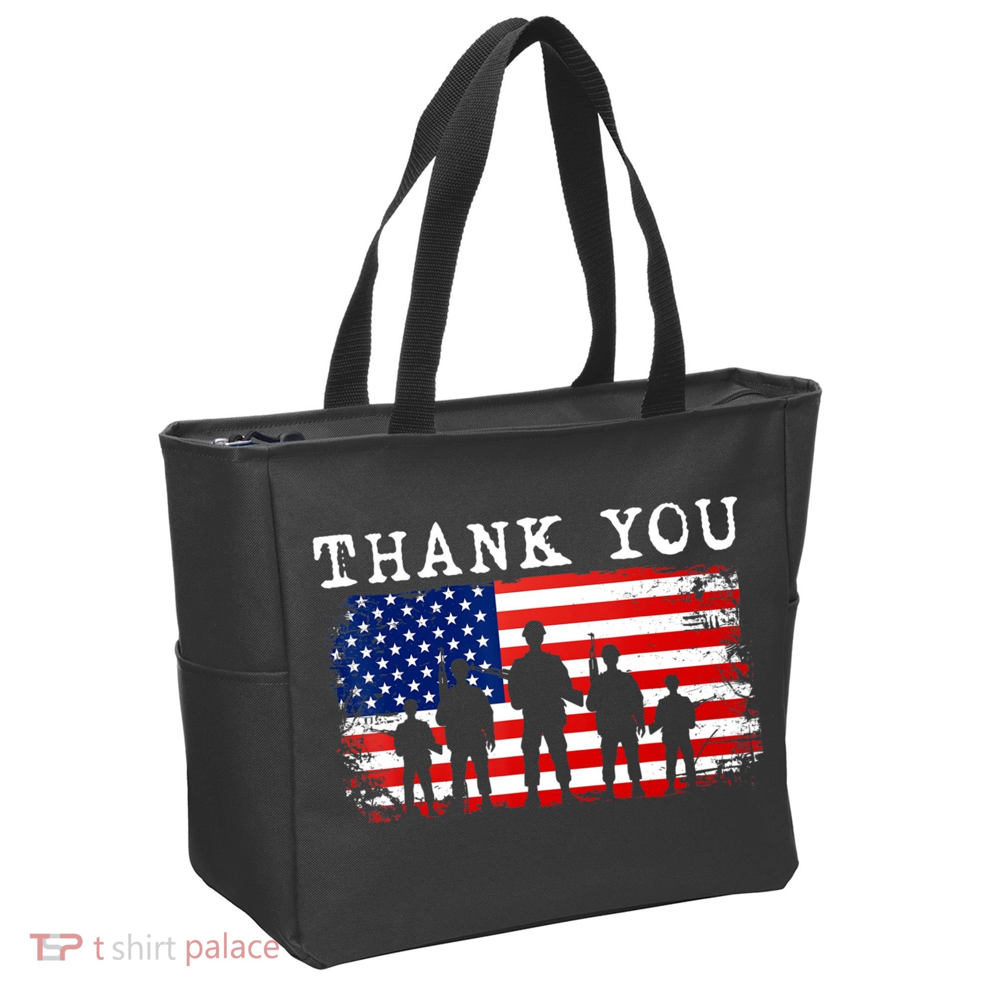Thank You for your Service American Flag Patriotic Veterans Tote Bag