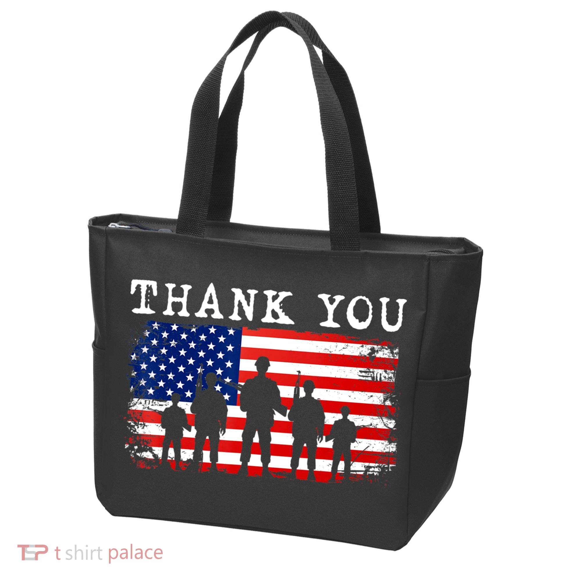 Thank You for your Service American Flag Patriotic Veterans Tote Bag