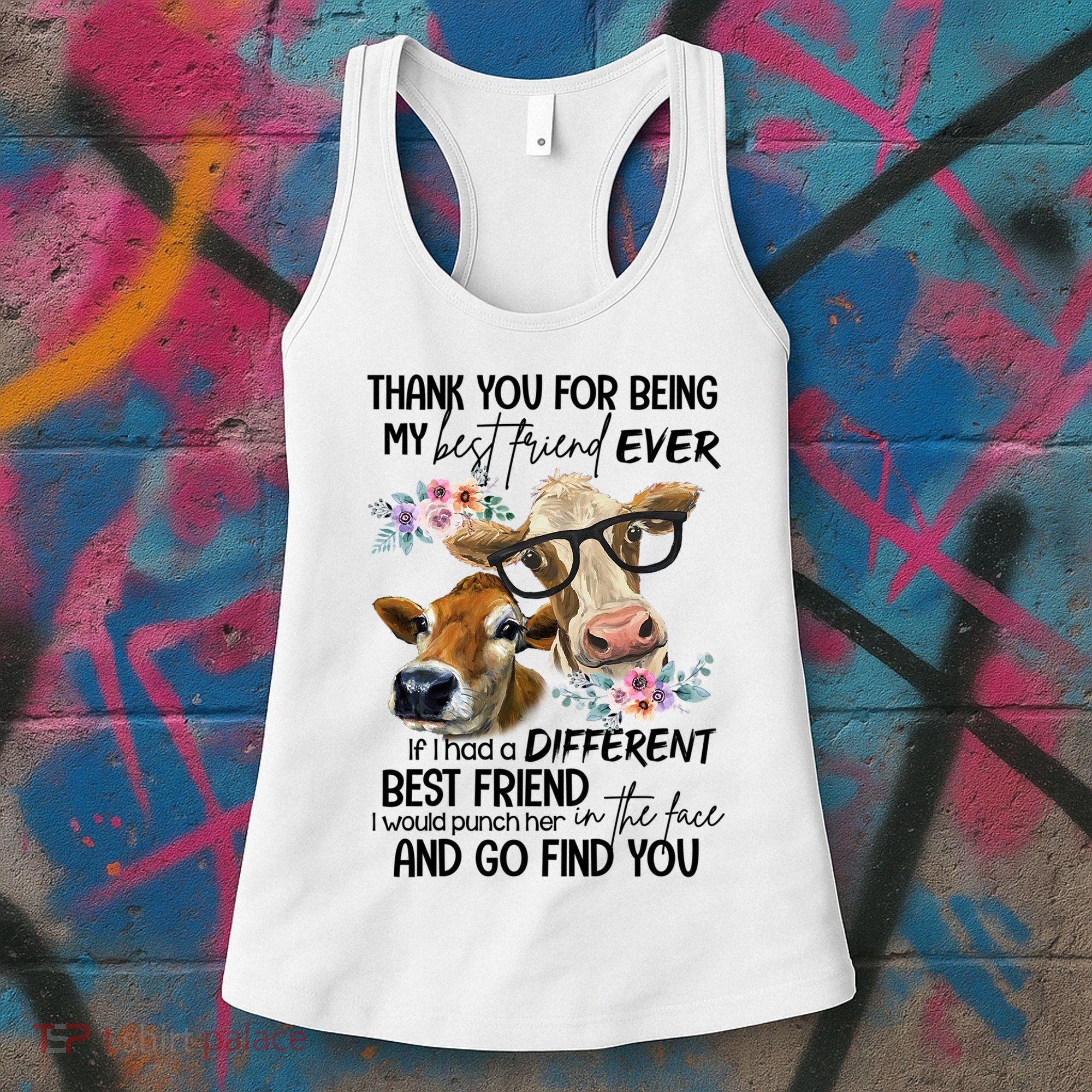Thank You For Being My Best Friend Heifer Lover Country Farm Gift Women's Tank Top