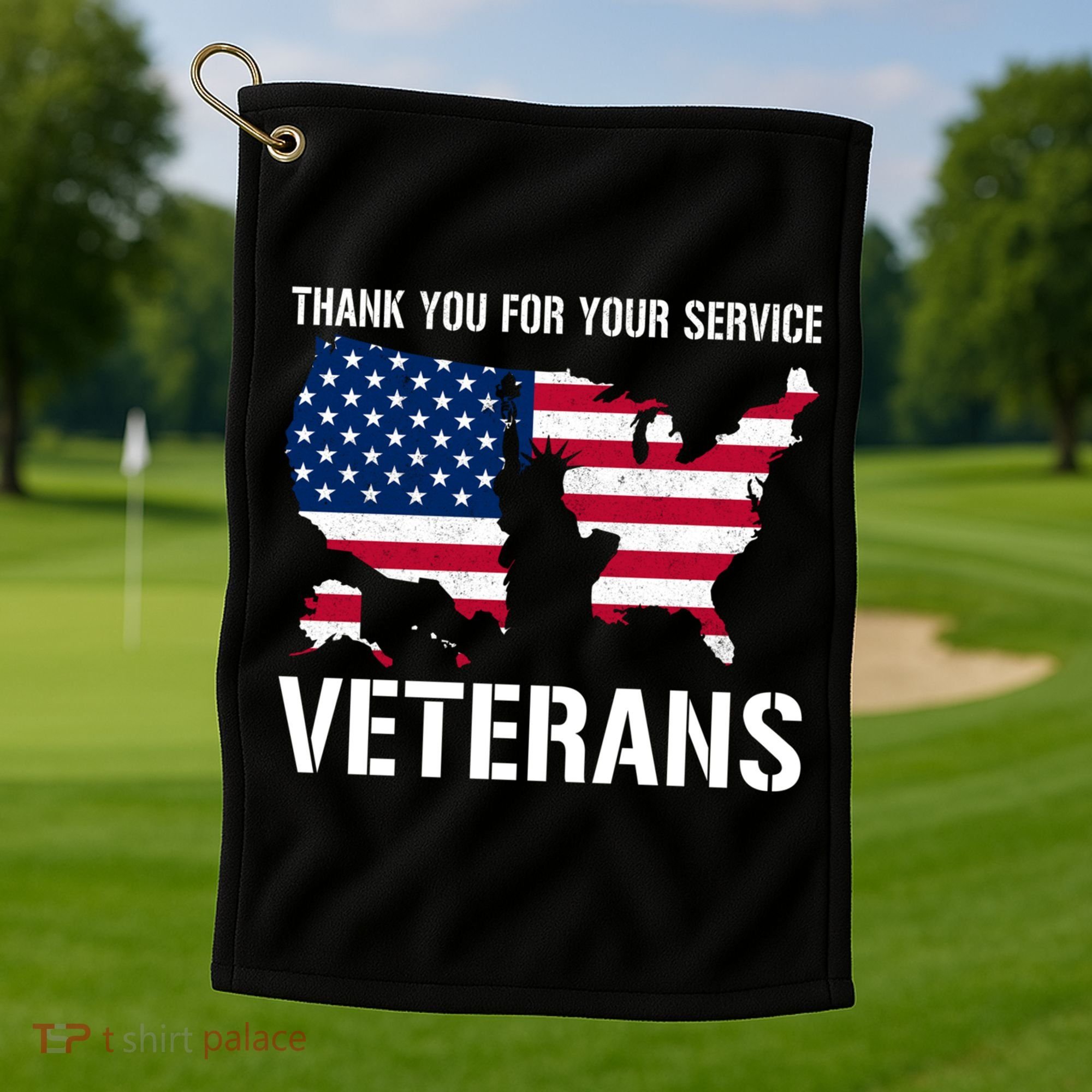 Thank You For Your Service Veterans Gift Veteran Day Gift Golf Towel