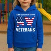 Thank You For Your Service Veterans Gift Veteran Day Gift Kids Hoodie thumb 3