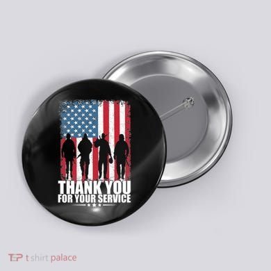 Thank You For Your Service Veteran Day Gift Button