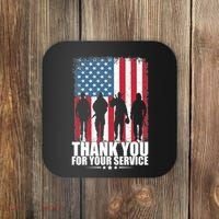 Thank You For Your Service Veteran Day Gift Coaster thumb 0