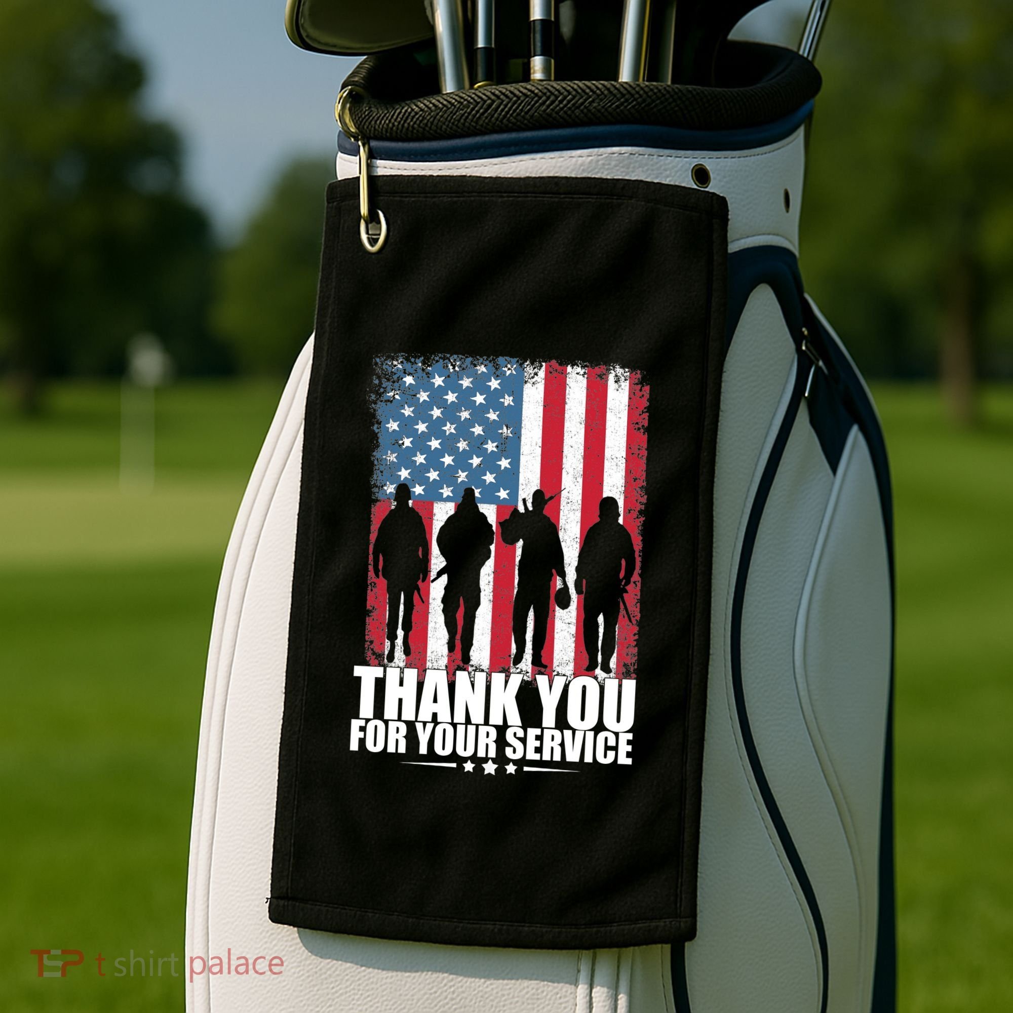 Thank You For Your Service Veteran Day Gift Golf Towel
