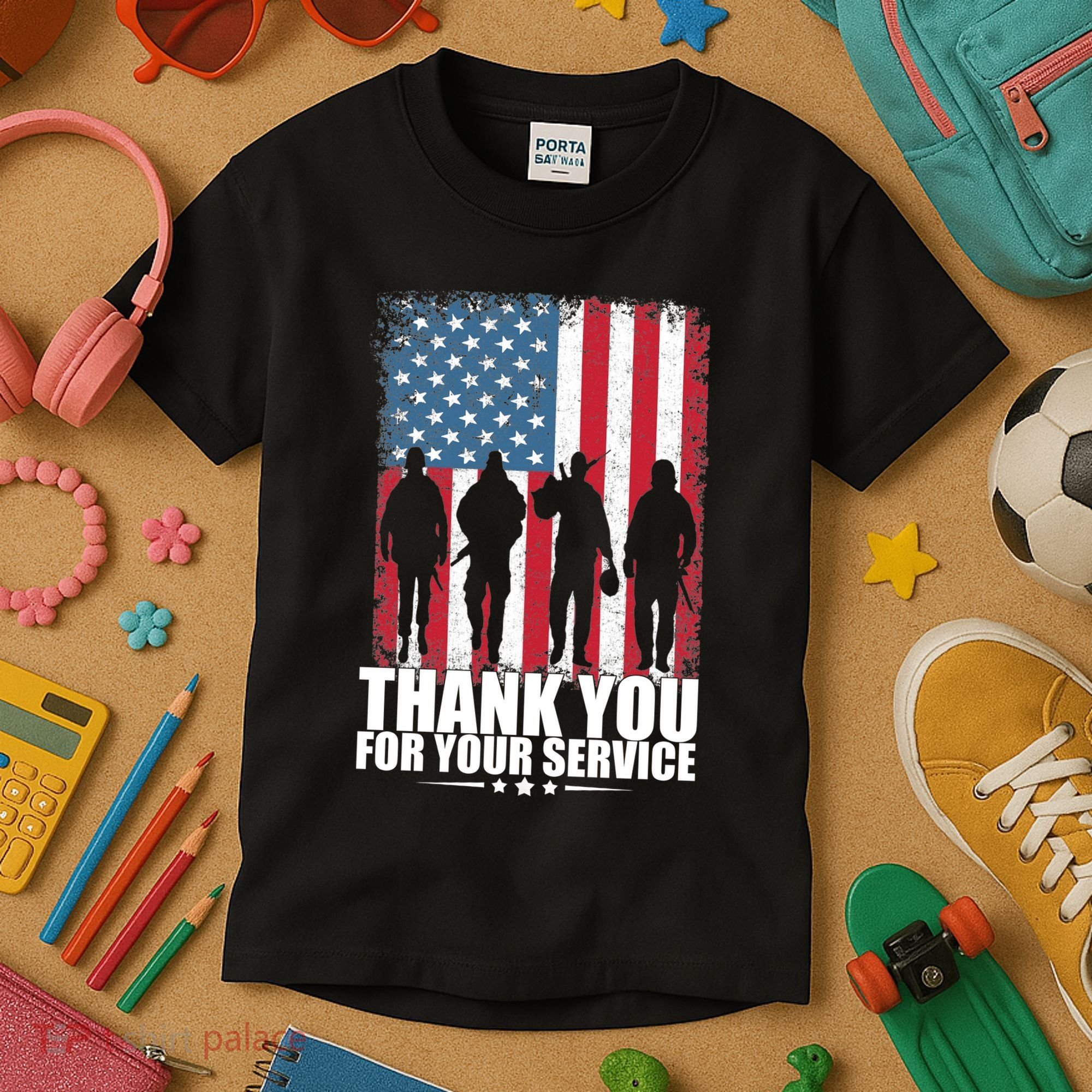 Thank You For Your Service Veteran Day Gift Kids T-Shirt
