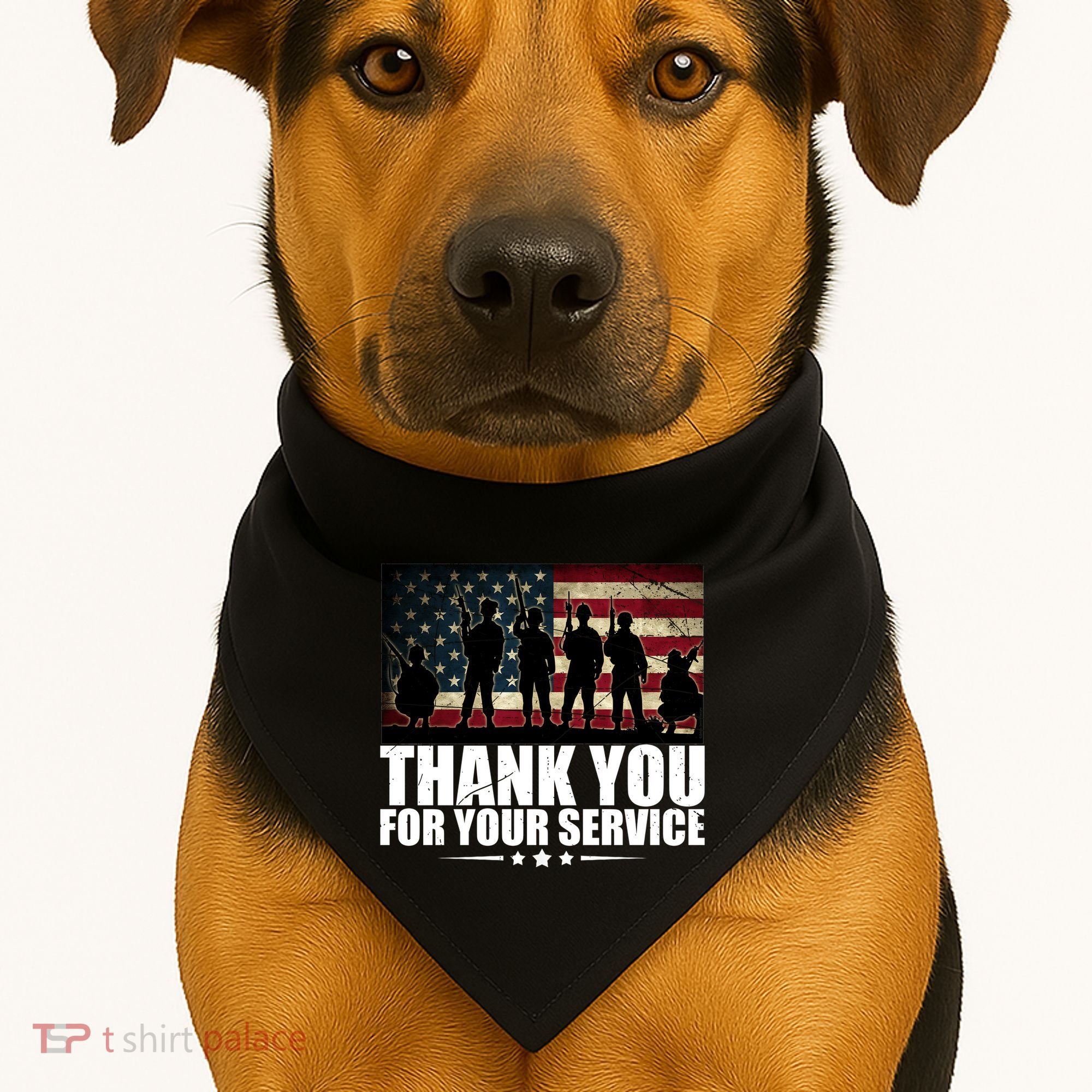 Thank You For Your Service Veteran Day Gift USA-Made Doggie Bandana