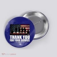 Thank You For Your Service Veteran Day Gift Button thumb 0