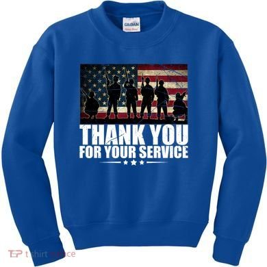 Thank You For Your Service Veteran Day Gift Kids Sweatshirt