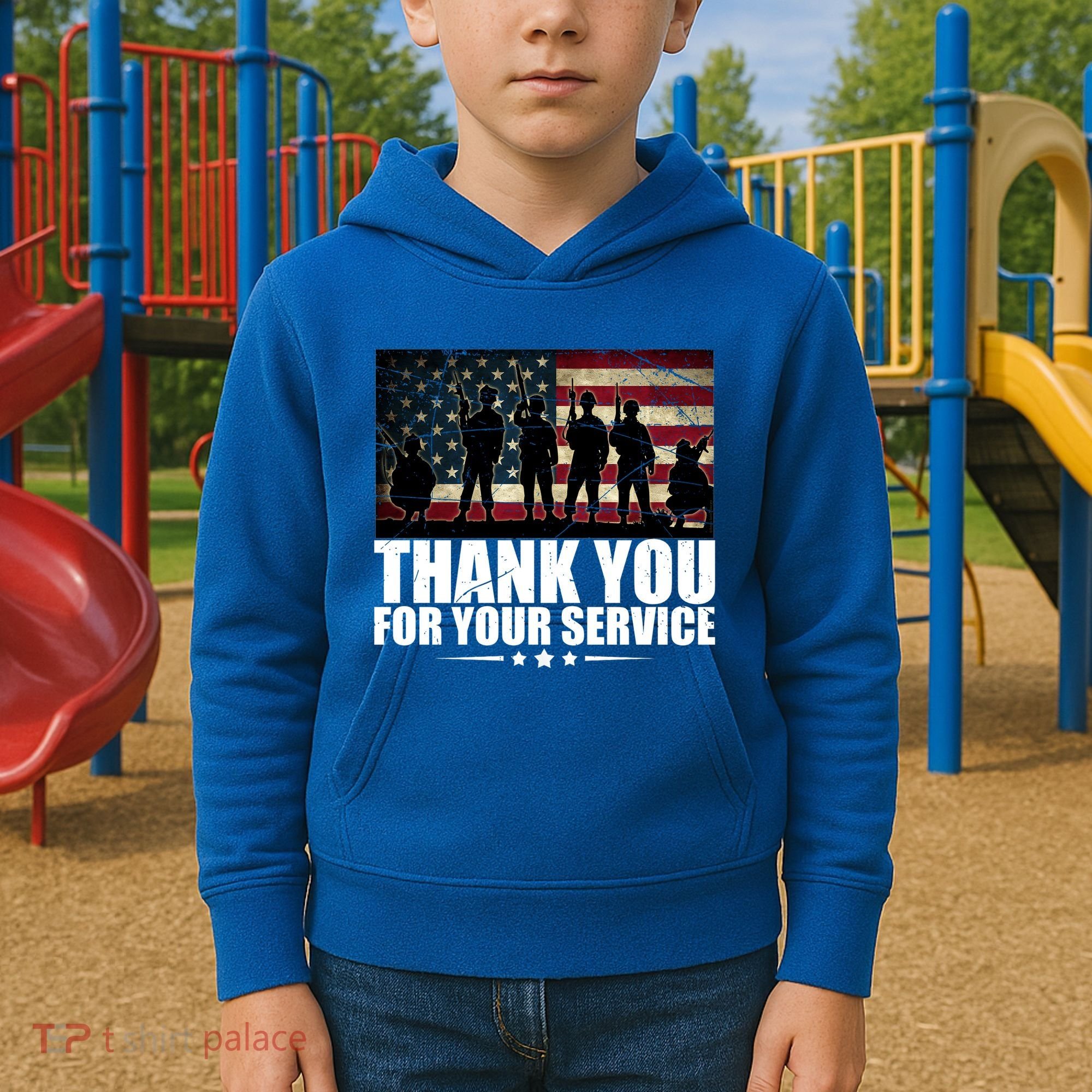 Thank You For Your Service Veteran Day Gift Kids Hoodie