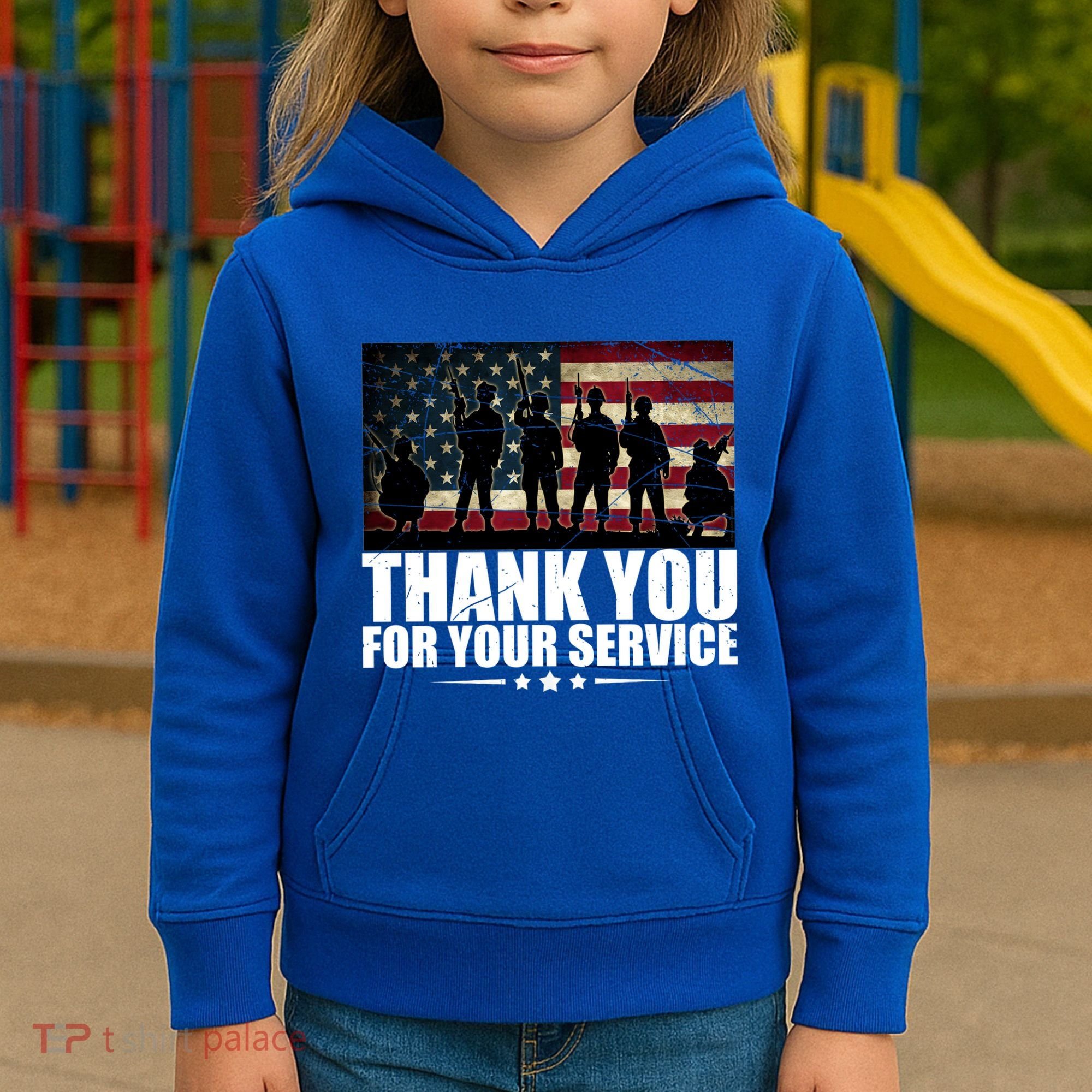 Thank You For Your Service Veteran Day Gift Kids Hoodie