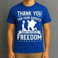 Thank You For Your Service Thank You For My Freedom Gift T-Shirt thumb 3