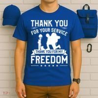 Thank You For Your Service Thank You For My Freedom Gift T-Shirt thumb 6