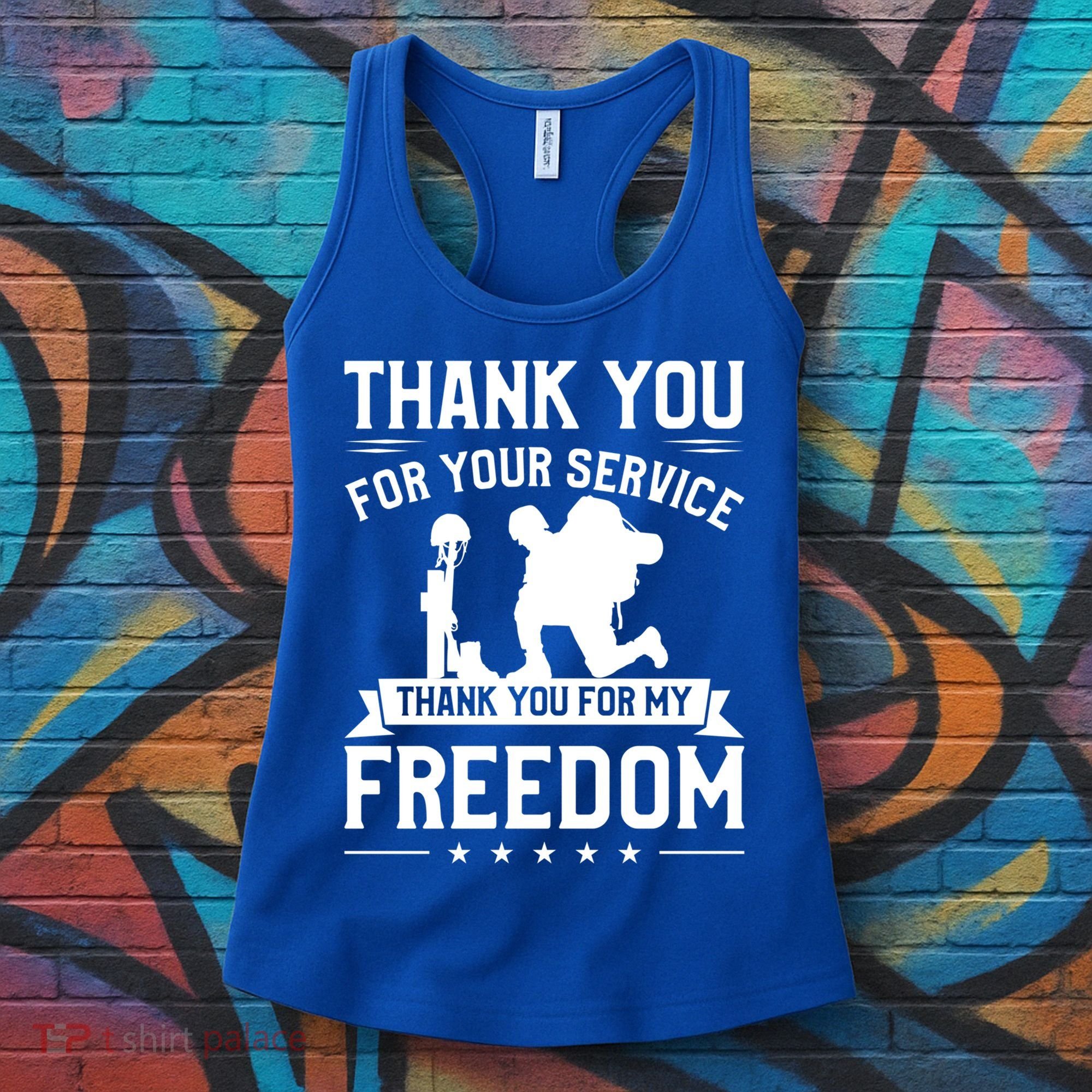 Thank You For Your Service Thank You For My Freedom Gift Women's Tank Top