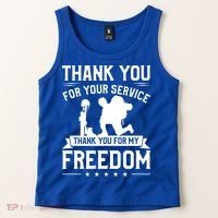 Thank You For Your Service Thank You For My Freedom Gift Tank Top thumb 2
