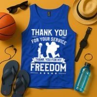 Thank You For Your Service Thank You For My Freedom Gift Tank Top thumb 4
