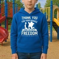 Thank You For Your Service Thank You For My Freedom Gift Kids Hoodie thumb 2