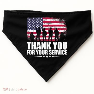 Thank You For Your Service Veteran Day Gift USA-Made Doggie Bandana