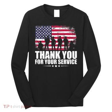 Thank You For Your Service Veteran Day Gift Long Sleeve Shirt