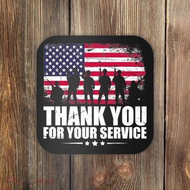 Thank You For Your Service Veteran Day Gift Coaster