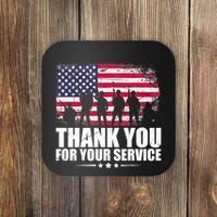 Thank You For Your Service Veteran Day Gift Coaster thumb 0