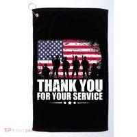 Thank You For Your Service Veteran Day Gift Golf Towel thumb 0