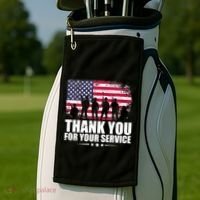 Thank You For Your Service Veteran Day Gift Golf Towel thumb 2
