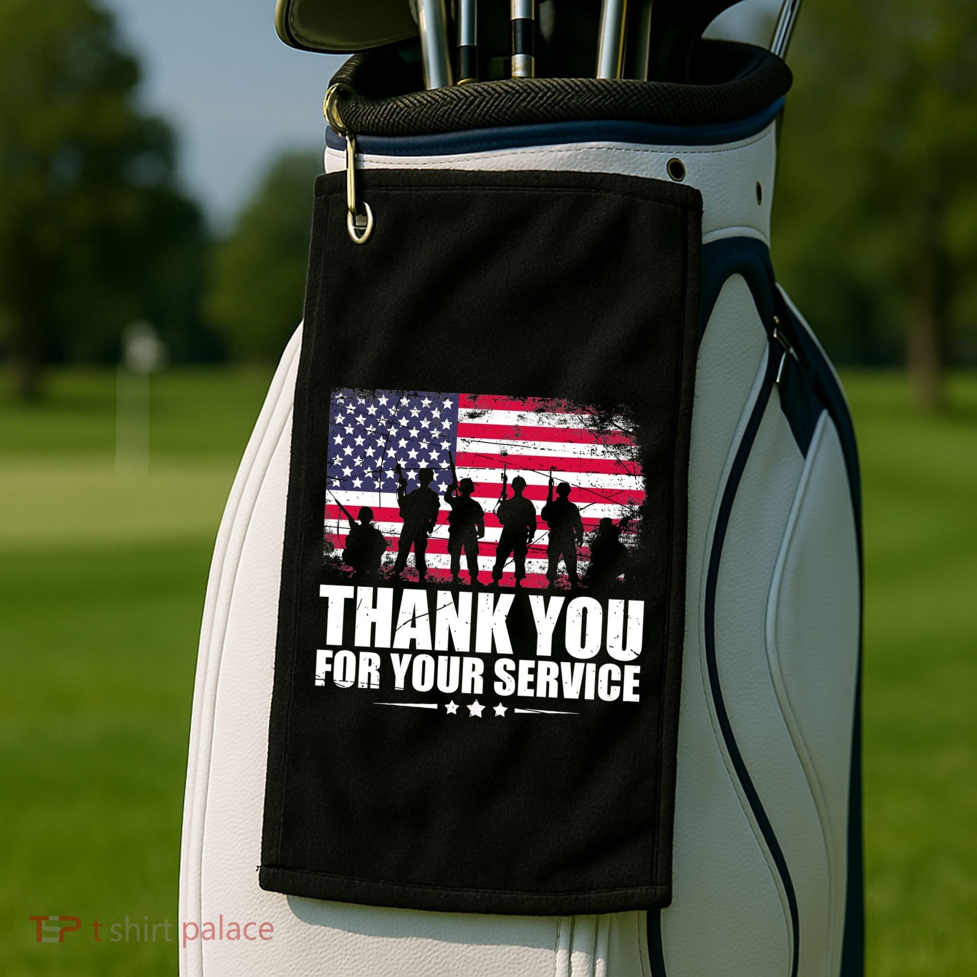 Thank You For Your Service Veteran Day Gift Golf Towel