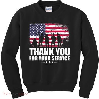 Thank You For Your Service Veteran Day Gift Kids Sweatshirt