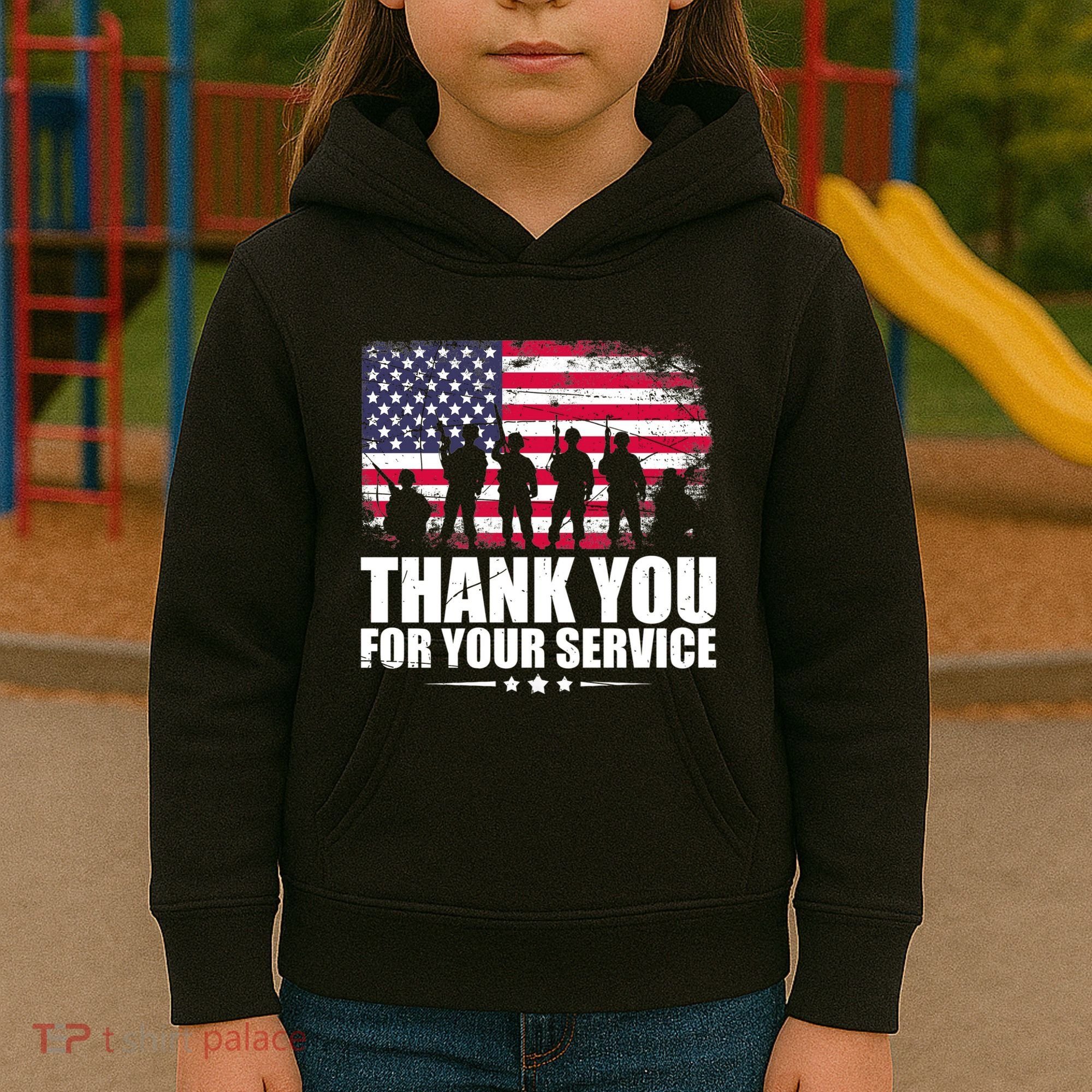 Thank You For Your Service Veteran Day Gift Kids Hoodie