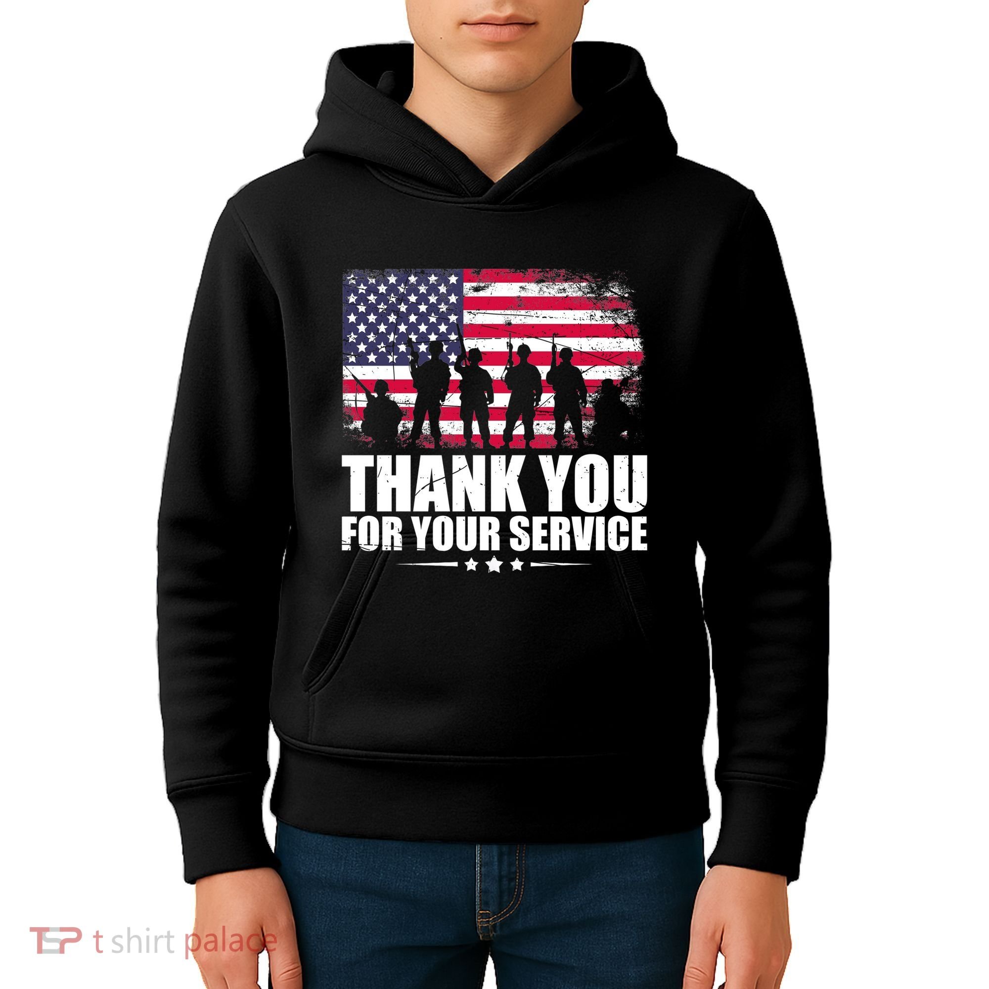 Thank You For Your Service Veteran Day Gift Kids Hoodie